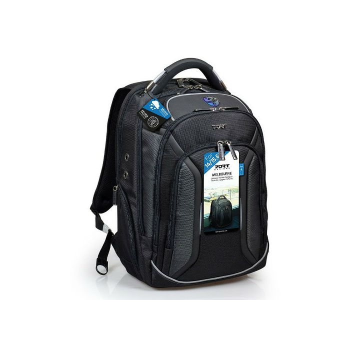 Port ruksak Melbourne 15.6", crn, kišna navlaka