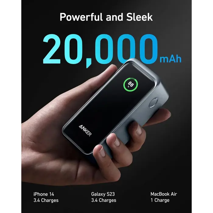 Prijenosna baterija ANKER Prime, 20000 mAh, 200W, PowerIQ 3.0, Power Delivery 3.0