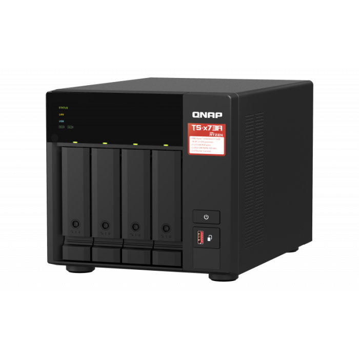 QNAP NAS server for 4 disks, 8GB ram, 2x 2.5Gb network