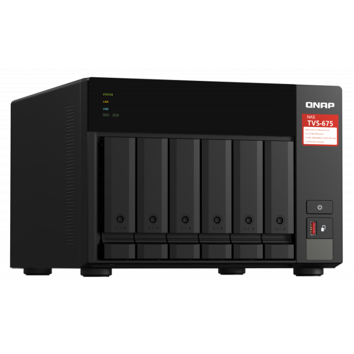 QNAP NAS server for 6 disks, 8GB RAM, 2.5GB network