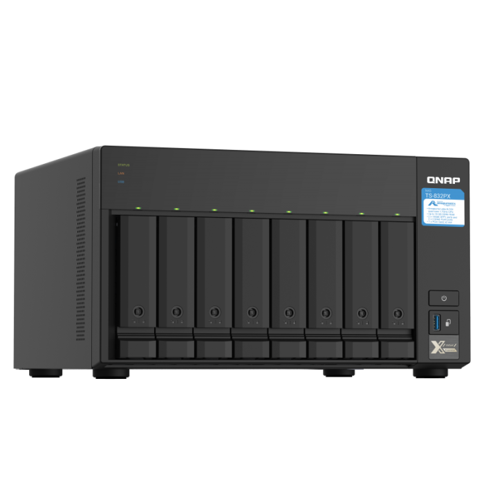QNAP NAS server for 8 disks, 4GB ram, 2x 10Gb SFP +, 2x 2.5Gb network