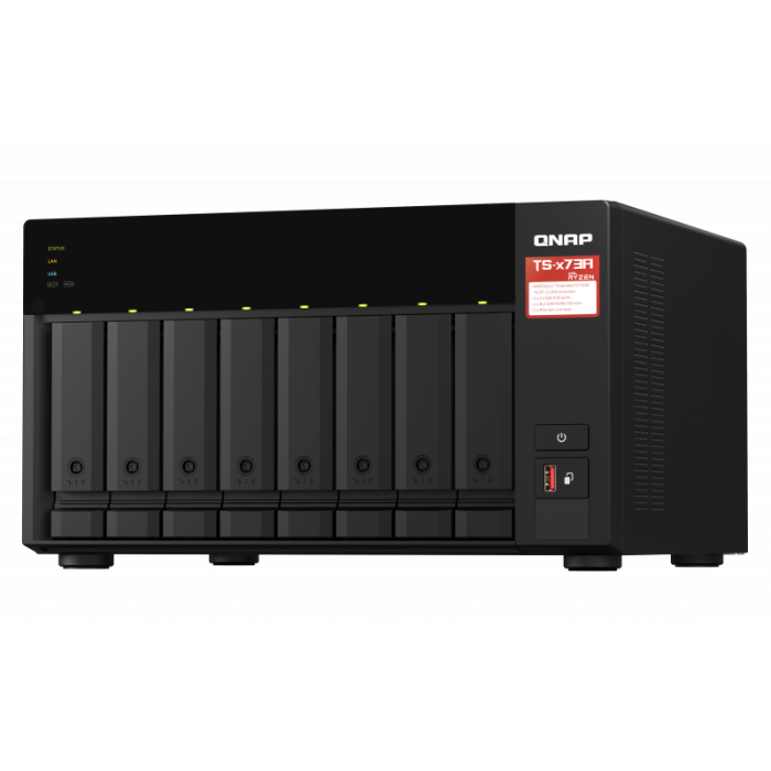 QNAP NAS server for 8 disks, 8GB ram, 2.5GbE network