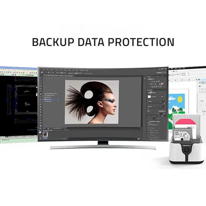 Qoltec 50309 HDD SSD 2.5" 3.5" docking station | SATA III | USB 3.0 | Super speed 5Gb/s | with Clonning function