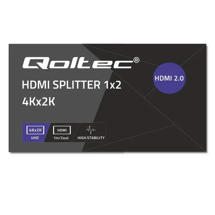 Qoltec 51797 Active HDMI Splitter 2 x HDMI 4K x 2K | 6Gb/s | 60Hz