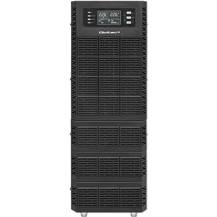 Qoltec 52283 Uninterruptible Power Supply UPS | 6kVA | 6000W | Power factor 1.0 | LCD | EPO | USB | On-line