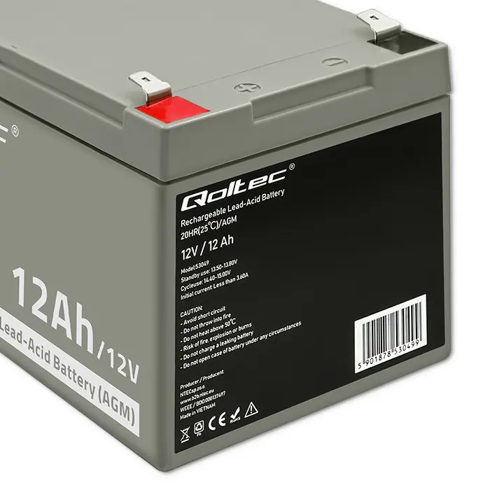 Qoltec 53049 AGM battery | 12V | 12Ah