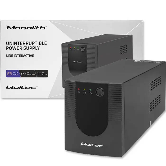 Qoltec 53777 Uninterruptible Power Supply Line Interactive | Monolith | 2000VA | 1200W