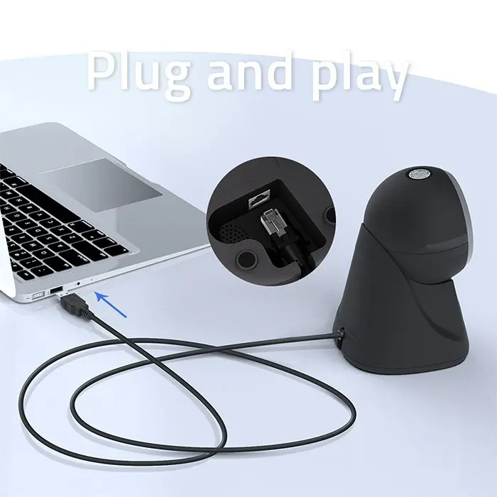 Qoltec Desktop Precision Reader 1D Barcode & QR Scanner | 2D