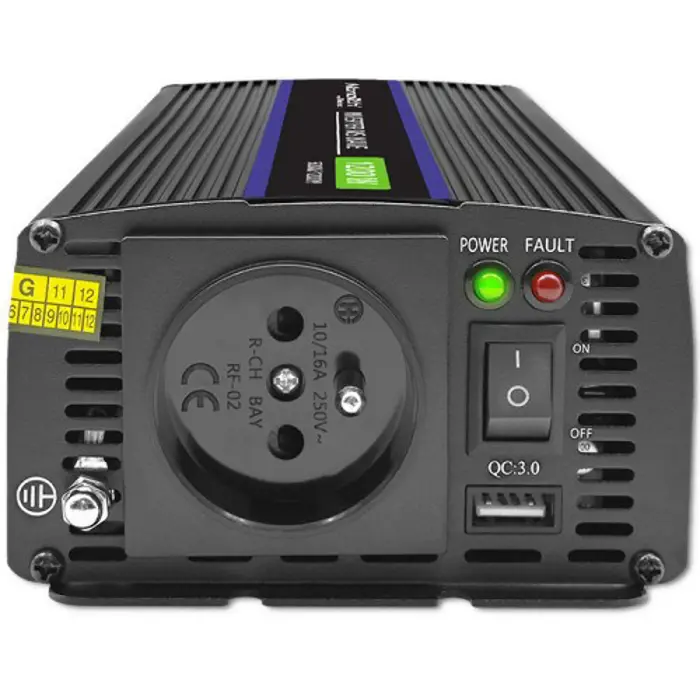 Qoltec Monolith power adapter/inverter Auto/Indoor 600 W Black