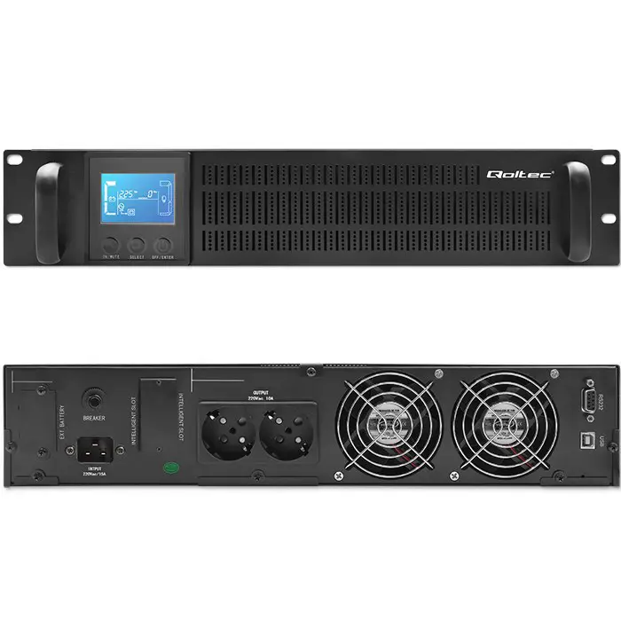 Qoltec RACK UPS | 2kVA | 1600W | LCD