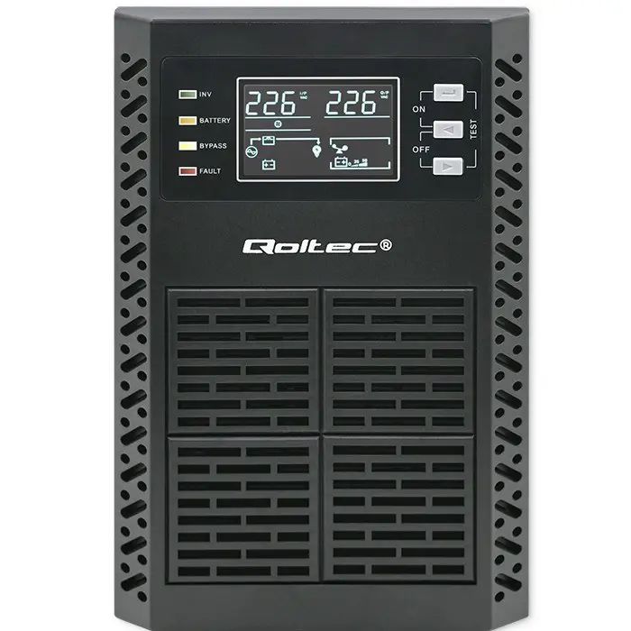Qoltec Uninterruptible Power Supply (UPS) | 1kVA | 1000W | Power Factor 1.0 | LCD | EPO | USB | Online