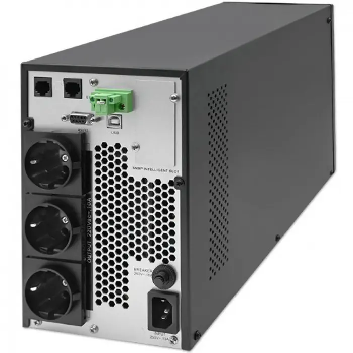 Qoltec Uninterruptible Power Supply (UPS) | 2kVA | 2000W | Power Factor 1.0 | LCD | EPO | USB | Online