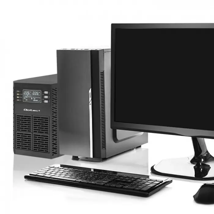 Qoltec Uninterruptible Power Supply (UPS) | 2kVA | 2000W | Power Factor 1.0 | LCD | EPO | USB | Online