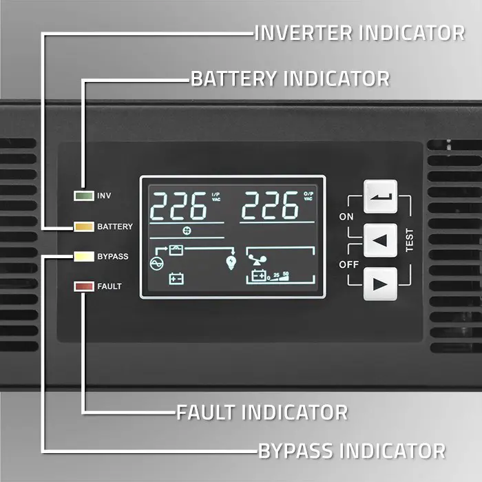 Qoltec Uninterruptible Power Supply (UPS) for RACK | 3kVA | 3000W | Power Factor 1.0 | LCD | EPO | USB | Online
