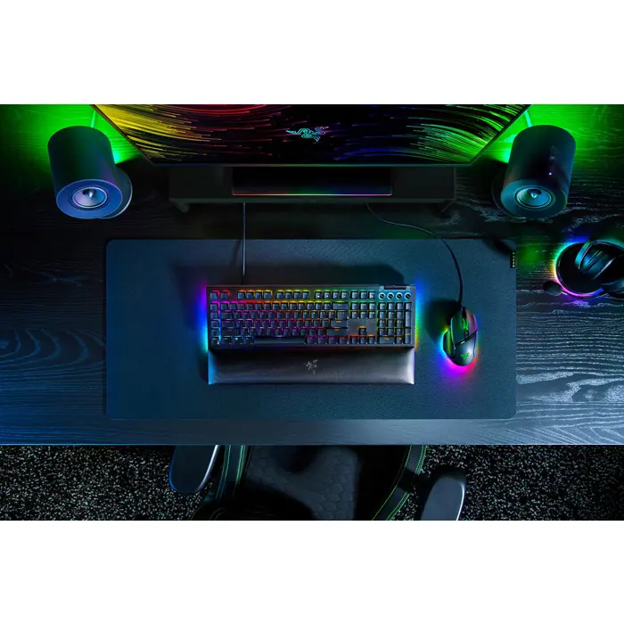 Razer BlackWidow V4 Gaming Tastatur, USB – Green Switch, black-RZ03-04690400-R3G1