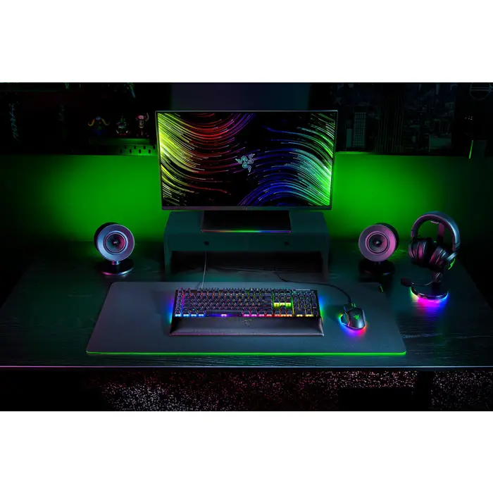 Razer BlackWidow V4 Gaming Tastatur, USB - Yellow Switch, black-RZ03-04692100-R3G1