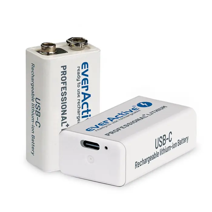 Rechargeable battery everActive 6F22/9V Li-ion 550 mAh with USB TYPE C