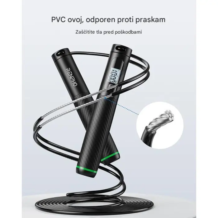 RENPHO Smart Jump Rope – bežična preskakovalna vrvica z nasadkom