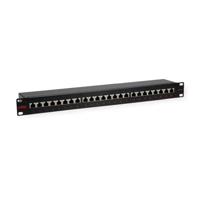 Roline Cat.5e/Class D 19" Patch Panel 24-porta STP, crni