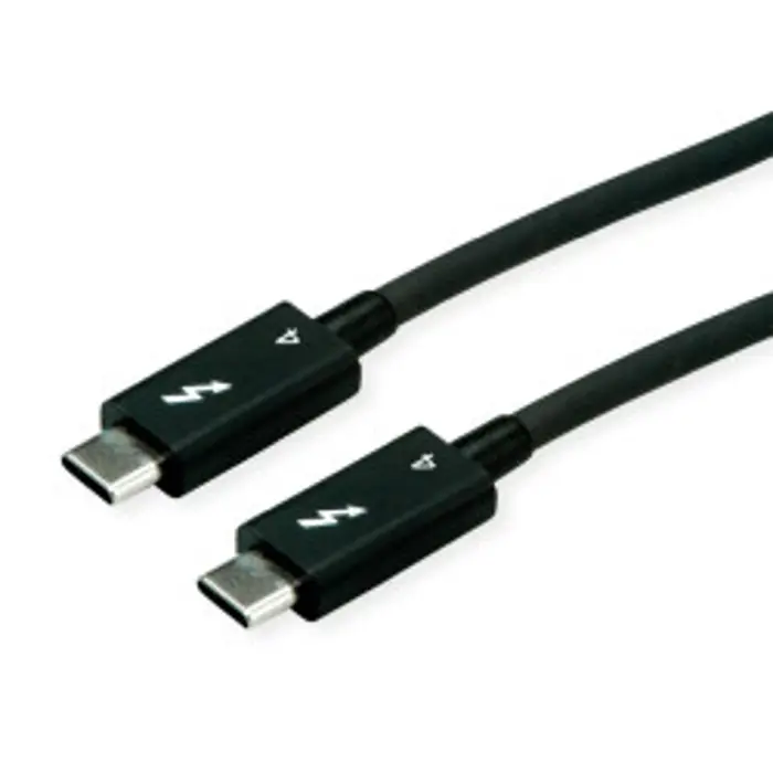 ROLINE Thunderbolt 4 kabel, 40Gbit/s, 100W, C-C, M/M, pasivni, 1m, crni
