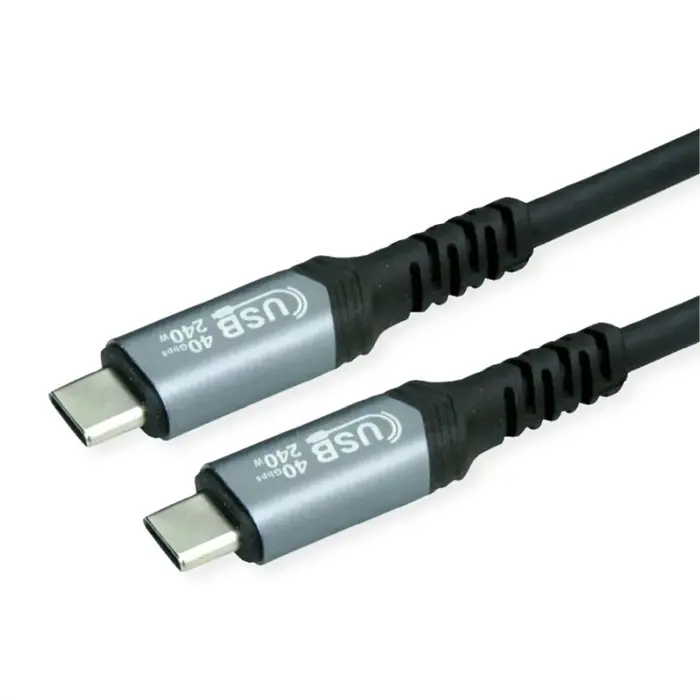 Roline VALUE Cable USB4 Gen3x2, with Emark, C–C, M/M, 240W, black, 1 m