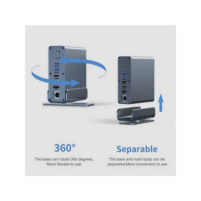 Roline VALUE Docking station USB-C, HDMI/DP 4K60, G-LAN, USB-A, USB-C, PD, SD/microSD, Audio