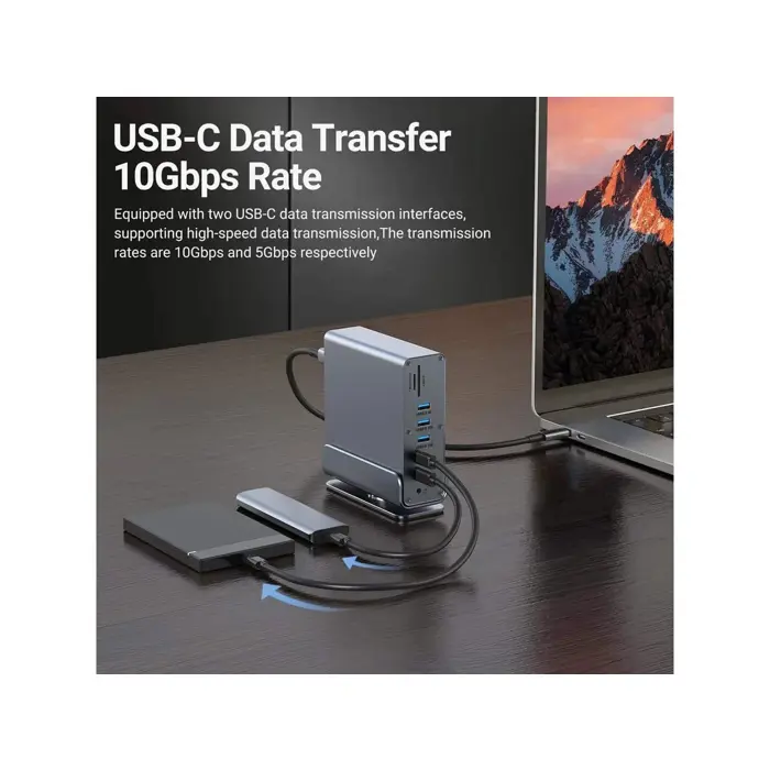 Roline VALUE Docking station USB-C, HDMI/DP 4K60, G-LAN, USB-A, USB-C, PD, SD/microSD, Audio
