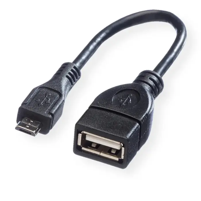 Roline VALUE USB2.0 kabel TIP A(F) na Micro B(M), 0.15m, crni