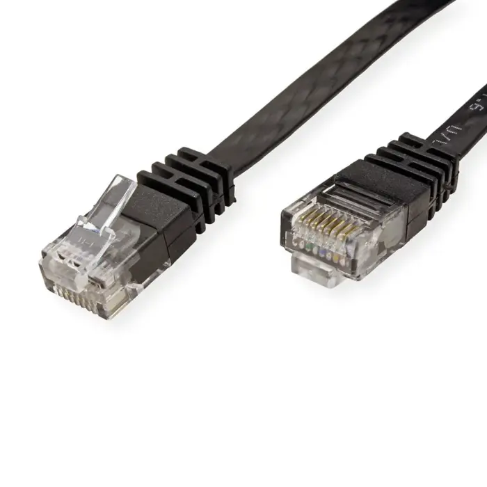 Roline VALUE UTP mrežni flat kabel Cat.6/Class E, 5.0m, crni