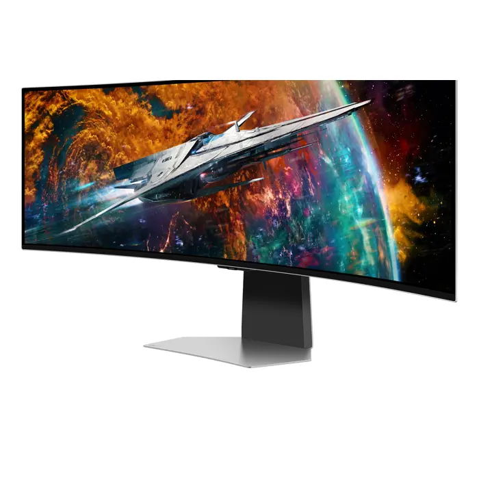 Samsung G95SC computer monitor 124.5 cm (49") 5120 x 1440 pixels Dual QHD OLED Silver