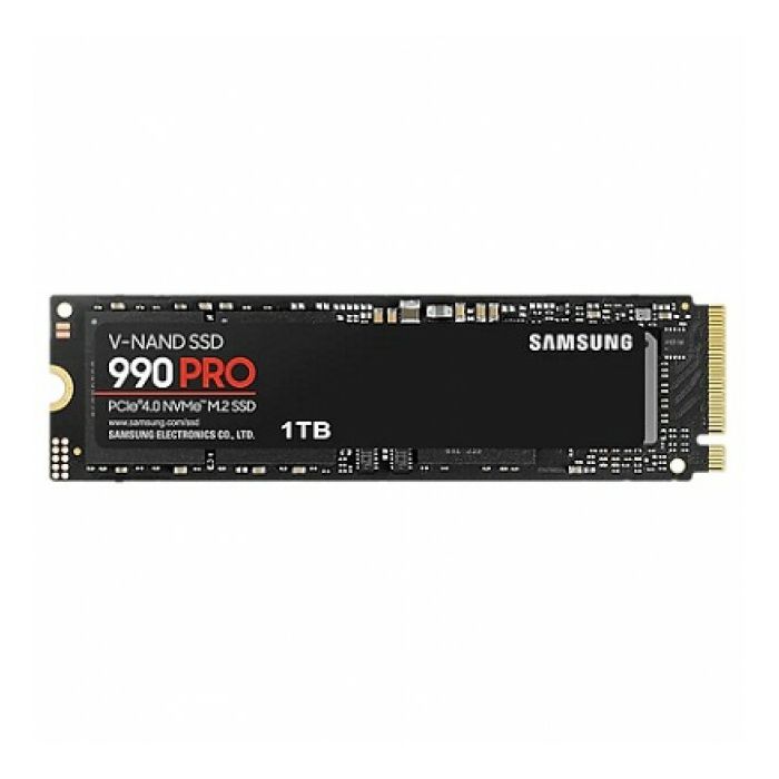 Samsung SSD 1TB M.2 PCIEx4 PCI Gen4.0 990 Pro without Heatsink 600 TBW 5 yrs
