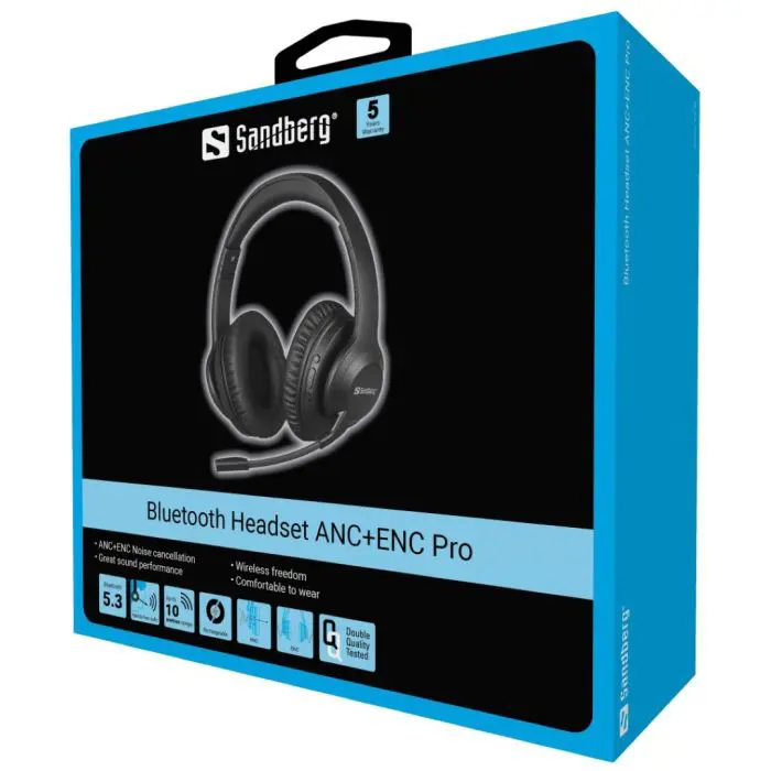 Sandberg Bluetooth ANC+ENC Pro headphones with microphone