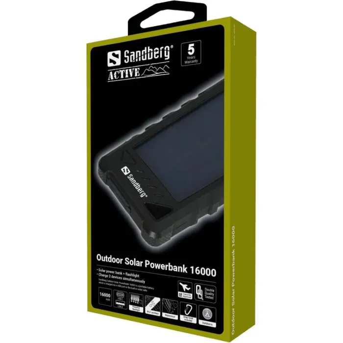 Sandberg Outdoor Solar Powerbank 16000 IP67 solar portable battery