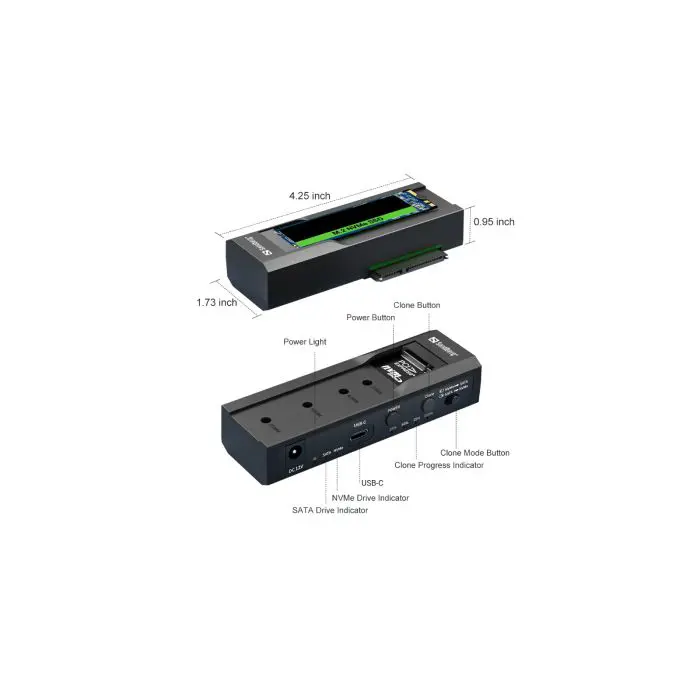 Sandberg USB 3.2 Cloner & Dock for M2 + NVMe + SATA