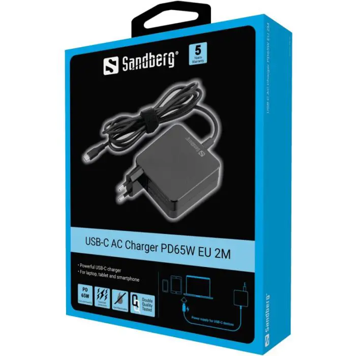 Sandberg USB-C charger PD65W EU 2M
