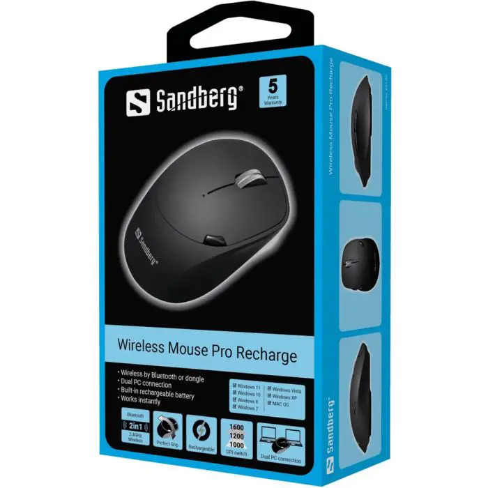 Sandberg Wireless Mouse Pro Recharge charging wireless mouse