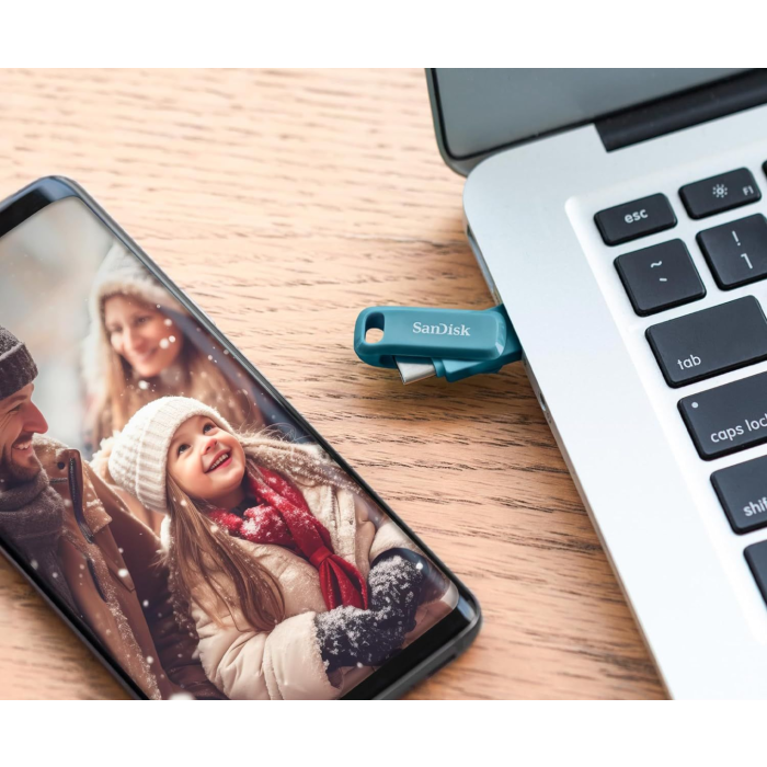 SanDisk 1TB Ultra Dual Drive Go USB-C/A 3.2 USB ključ (moder)