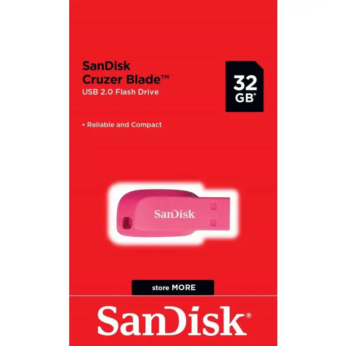 SanDisk 32 GB Cruzer Blade USB 2.0 key - Electric Pink color