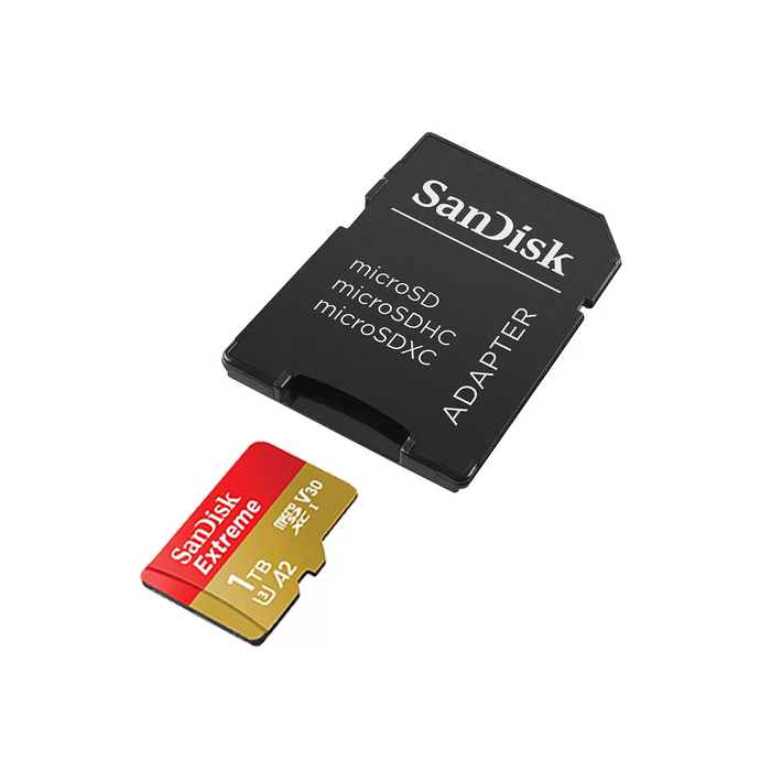 SanDisk Extreme microSDXC 1TB + SD Adapter up to 190MB/s & 130MB/s A2 C10 V30 UHS-I U3