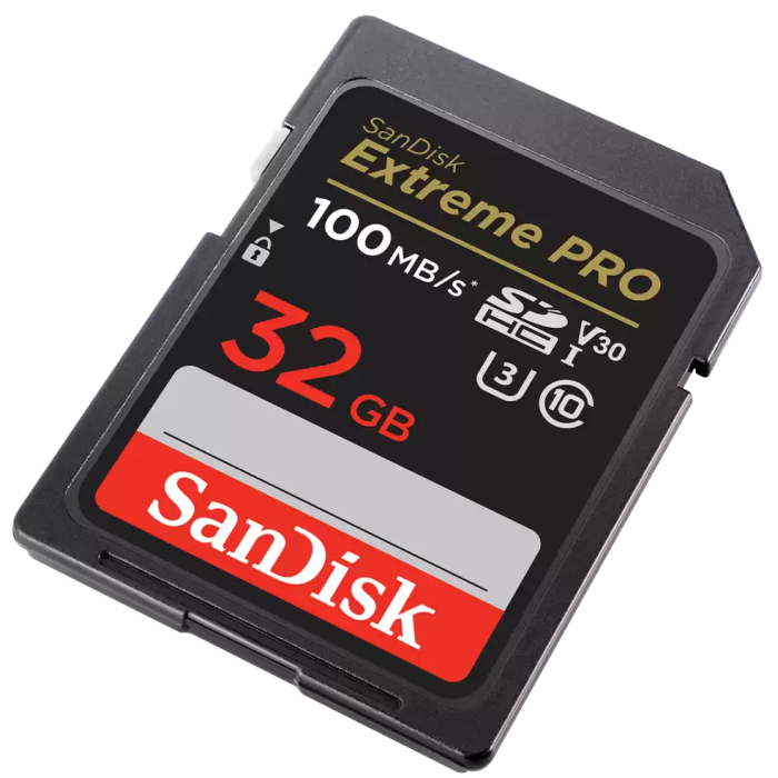 SanDisk Extreme PRO 32GB SDHC+ 2 years RescuePRO Deluxe up to 100MB/s read, 90MB/s write UHS-I, Class 10, U3, V30