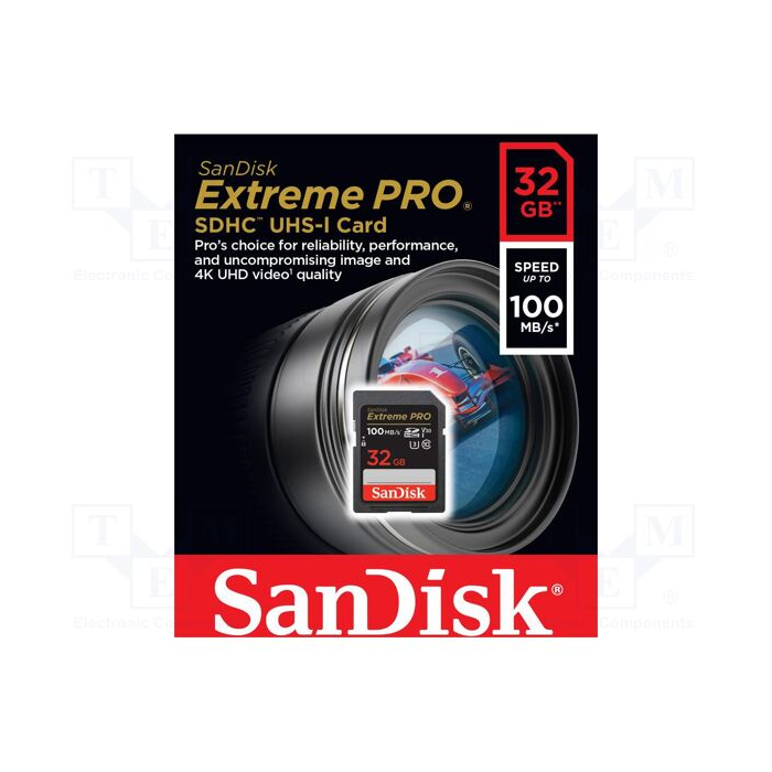 SanDisk Extreme PRO 32GB SDHC+ 2 years RescuePRO Deluxe up to 100MB/s read, 90MB/s write UHS-I, Class 10, U3, V30