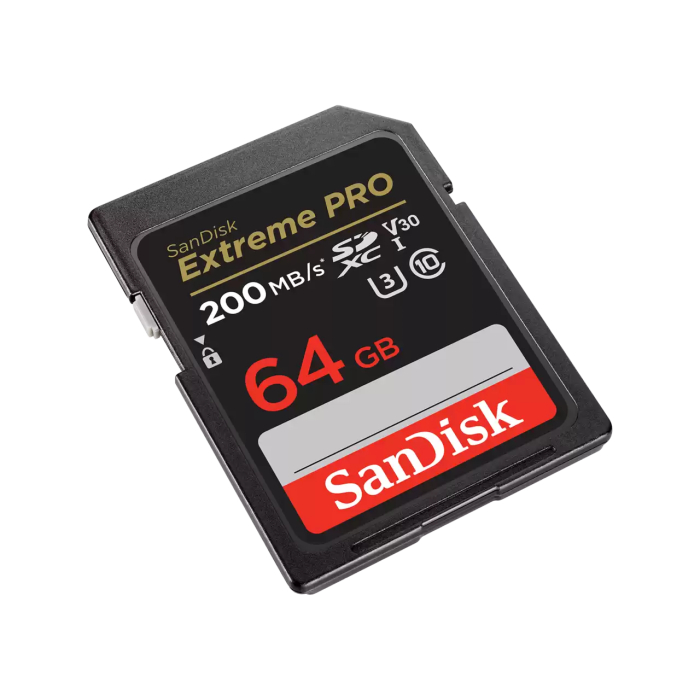 SANDISK EXTREME PRO 64GB SD, 200MB/s