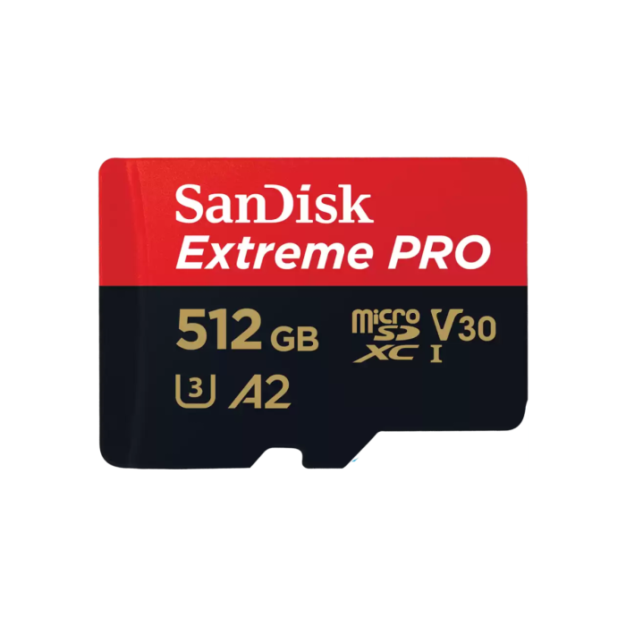 SanDisk Extreme PRO microSDXC 512GB + SD Adapter up to 200MB/s & 140MB/sA2 C10 V30 UHS-I U3