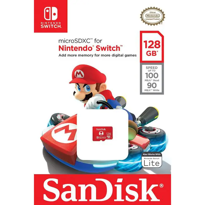 SanDisk microSDXC card for Nintendo Switch 128GB, up to 100MB/s Read, 60MB/s Write, U3, C10, A1, UHS-1