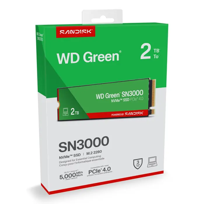 SanDisk SN3000 2.05 TB M.2 PCI Express 4.0 NVMe QLC 3D NAND