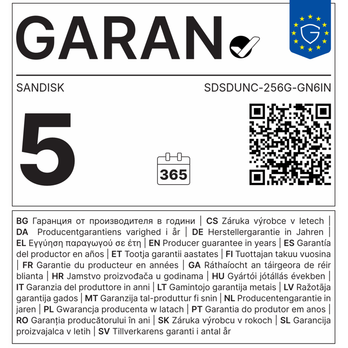 SanDisk Ultra 256GB SDXC memory card 150MB/s