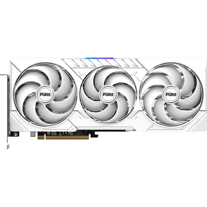 SAPPHIRE Radeon RX 9070 Pure OC, graphics card white, RDNA4, GDDR6, 2x DisplayPort, 2x HDMI