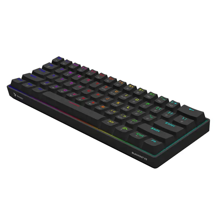 Savio BLACKOUT X2 PEACH keyboard Gaming USB QWERTY US International Black