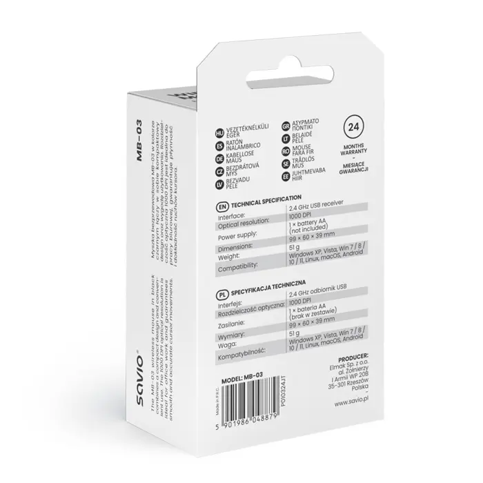 Savio MB-03 mouse Office Bluetooth