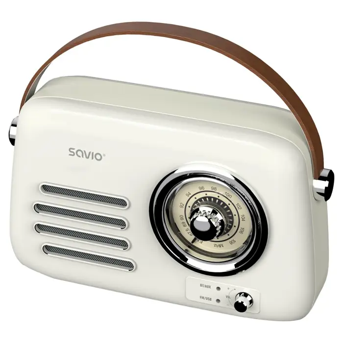SAVIO RS-02 Portable Radio, White